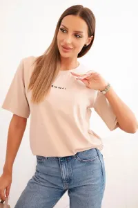 Legínovo Dámska bavlnená blúzka s potlačou Minimal béžová Farba: Bordová, Veľkosť: UNI
