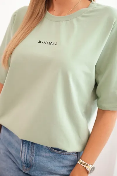 Legínovo Dámska bavlnená blúzka s potlačou Minimal béžová Farba: Bordová, Veľkosť: UNI