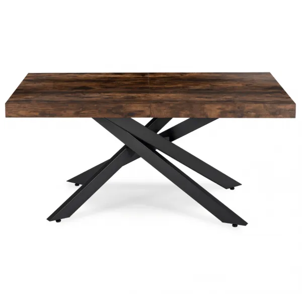 JAKS Rozkladací stôl Hampton čierny 160 - 240 cm rustikálny dub