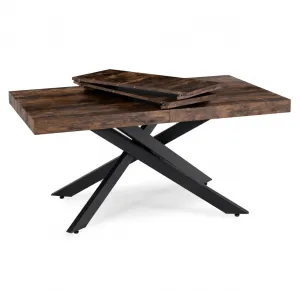 JAKS Rozkladací stôl Hampton čierny 160 - 240 cm rustikálny dub