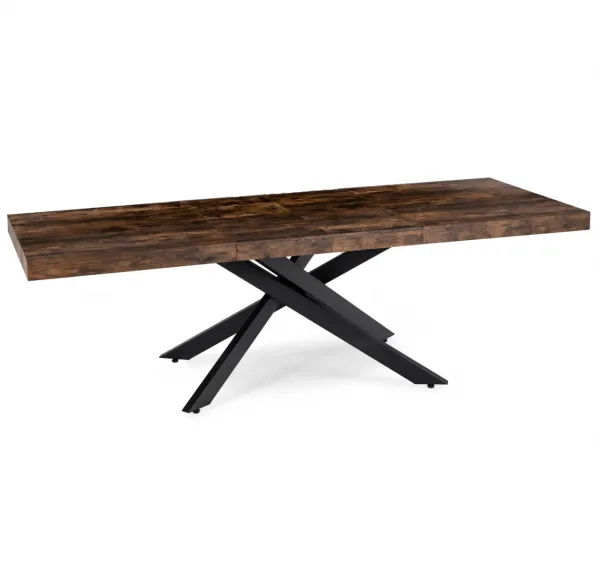 JAKS Rozkladací stôl Hampton čierny 160 - 240 cm rustikálny dub