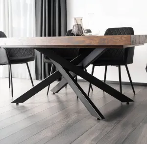 JAKS Rozkladací stôl Hampton čierny 160 - 240 cm rustikálny dub
