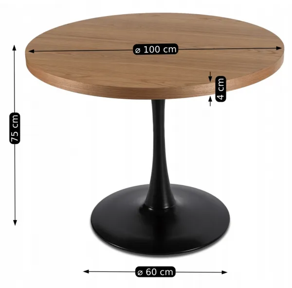 JAKS Okrúhly stôl Lino 100 cm zlatý dub