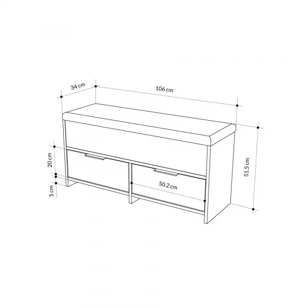 Skrinka na topánky / Botník Cove Shoe Bench - Hitit