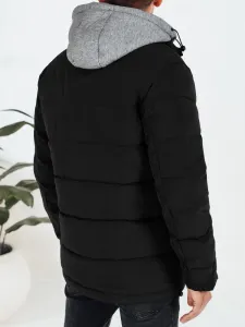 Trendy zimná bunda s kapucňou čierna