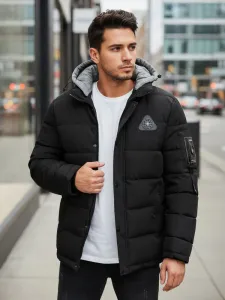 Trendy zimná bunda s kapucňou čierna