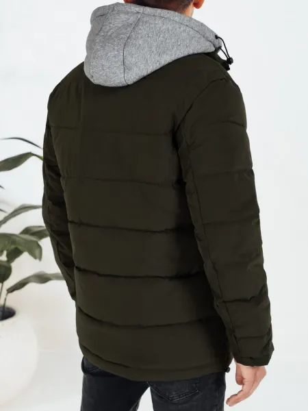 Trendy zimná bunda s kapucňou zelená