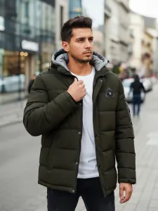 Trendy zimná bunda s kapucňou zelená
