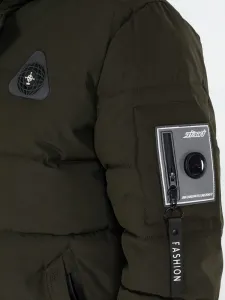 Trendy zimná bunda s kapucňou zelená