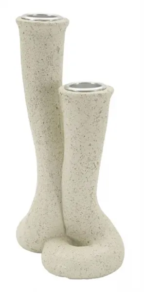 Mauro Ferretti Dizajnový svietnik Stons 17,5 cm krémový