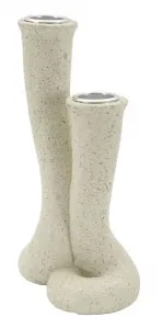 Mauro Ferretti Dizajnový svietnik Stons 17,5 cm krémový