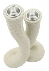 Mauro Ferretti Dizajnový svietnik Stons 17,5 cm krémový