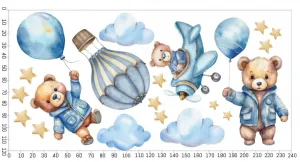 Nálepkanastenudochlapčenskejdetskejizby-medvedíkŠírka:100cm|Dĺžka:200cm