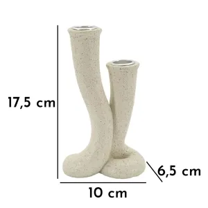 Mauro Ferretti Dizajnový svietnik Stons 17,5 cm krémový