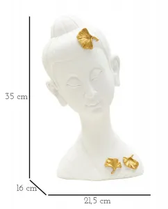 Mauro Ferretti Dekorace na stůl Buddha A 21 cm bílá/zlatá