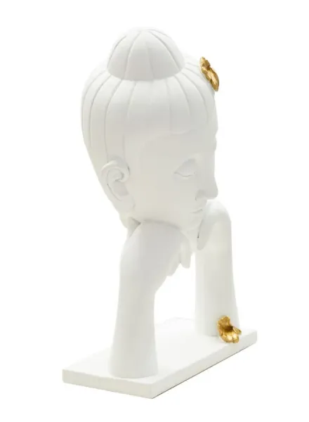 Mauro Ferretti Dekorace na stůl Buddha B 21 cm bílá/zlatá