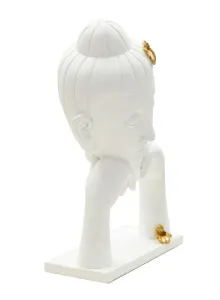 Mauro Ferretti Dekorace na stůl Buddha B 21 cm bílá/zlatá