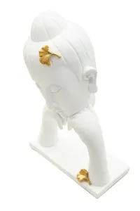 Mauro Ferretti Dekorace na stůl Buddha B 21 cm bílá/zlatá
