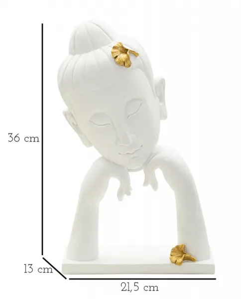 Mauro Ferretti Dekorace na stůl Buddha B 21 cm bílá/zlatá