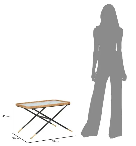 Mauro Ferretti Konferenčný stolík Barth 70 cm hnedý/čierny