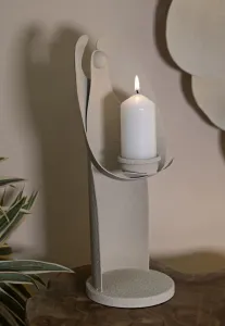 Mauro Ferretti Kovový svietnik Anjel 30 cm krémový