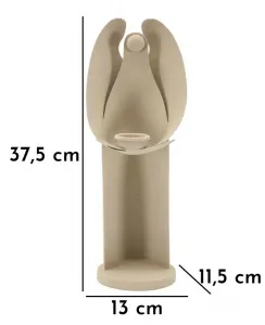 Mauro Ferretti Kovový svietnik Anjel 37 cm krémový