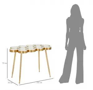 Mauro Ferretti Konferenčný stolík Buttle 100 cm biely/zlatý
