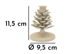 Mauro Ferretti Kovový svietnik Pigna 11 cm krémový