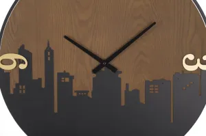 Mauro Ferretti Nástenné hodiny City 60 cm hnedé/čierne