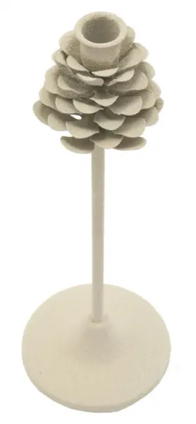 Mauro Ferretti Kovový svietnik Pigna 33 cm krémový
