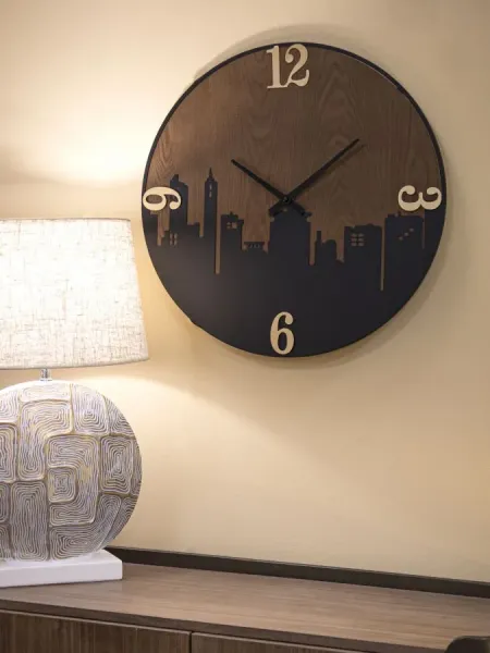Mauro Ferretti Nástenné hodiny City 60 cm hnedé/čierne