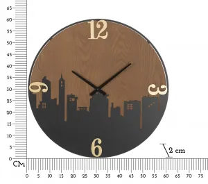 Mauro Ferretti Nástenné hodiny City 60 cm hnedé/čierne
