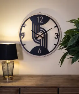 Mauro Ferretti Nástenné hodiny Clips 60 cm hnedé/čierne