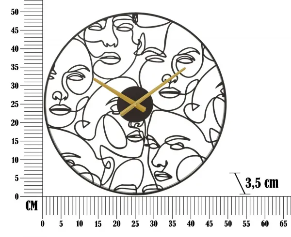 Mauro Ferretti Kovové nástenné hodiny Faces 50 cm čierne