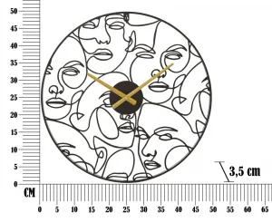 Mauro Ferretti Kovové nástenné hodiny Faces 50 cm čierne