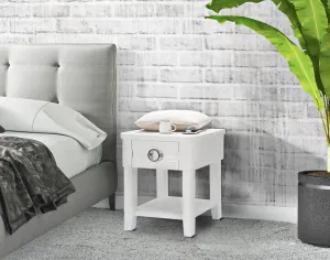 Mauro Ferretti Nočný stolík Shine 45 cm biely