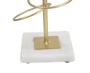 Mauro Ferretti Kovový svietnik Kruhy 50 cm zlatá/mramor