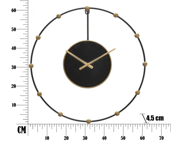 Mauro Ferretti Kovové nástenné hodiny Pearl 61 cm čierne/zlaté