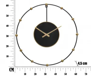 Mauro Ferretti Kovové nástenné hodiny Pearl 61 cm čierne/zlaté