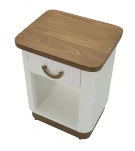Mauro Ferretti Nočný stolík Tolosa 48 cm biely/jaseň