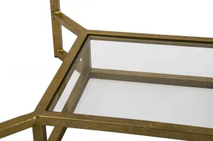 Mauro Ferretti Odkladací stolík Dvojitý 47 cm zlatý/mramor