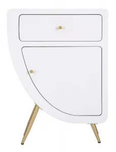 Mauro Ferretti Nočný stolík Venus 60 cm biely/zlatý