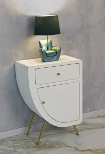 Mauro Ferretti Nočný stolík Venus 60 cm biely/zlatý