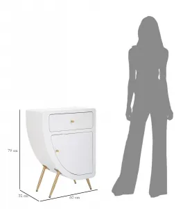Mauro Ferretti Nočný stolík Venus 60 cm biely/zlatý
