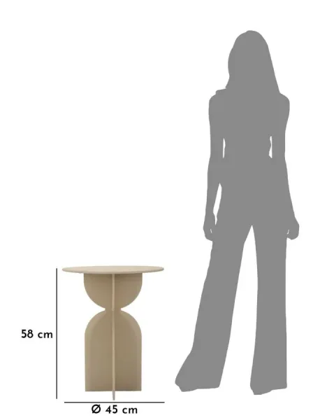 Mauro Ferretti Odkladací stolík Dune 45 cm tmavobéžový