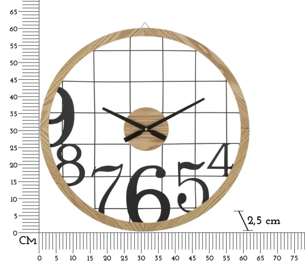 Mauro Ferretti Nástenné hodiny Číslice 60 cm čierne/hnedé