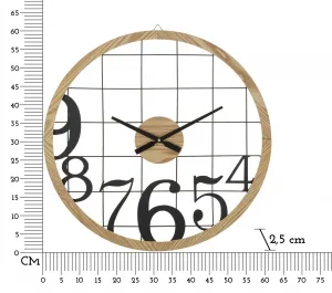 Mauro Ferretti Nástenné hodiny Číslice 60 cm čierne/hnedé
