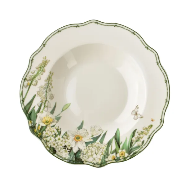 Affekdesign Porcelánová jedálenská súprava LEA Elegant 18 ks biela/zelená