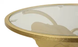 Mauro Ferretti Odkladací stolík Kvety 40 cm zlatý