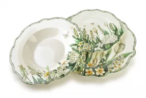 Affekdesign Porcelánová jedálenská súprava LEA Elegant 18 ks biela/zelená
